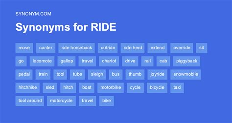 synonym for ridden|another word for riding.